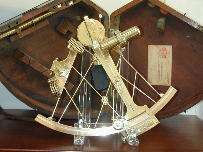 A 19th Century Ladder Framed Sextant in it's Original Case Circa 1860.